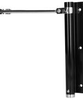 Side view of light duty stainless steel door closer with automatic spring and adjustable tension, black finish