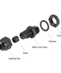 Components of M12x1.5 Cable Gland For 2mm To 5mm Wire Hole Waterproof Nylon Joint With Adjustable Locknut And Washer Black 10 Pieces