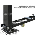Commercial Grade Four Post Vehicle Lift Paired With Rj6 Rolling Bridge Jacks Combo base with caster kit and polyurethane wheels.
