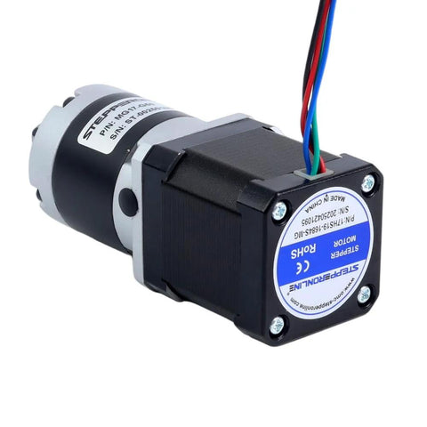 Nema 17 Stepper Motor With Planetary Gearbox Fifty To One Gear Ratio MG Series Built In Shaft Coupling Bipolar High Torque Low Noise