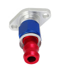 Heavy Duty Turbo Oil Drain Flange Kit Made From High Strength Steel For T3 T4 GT Series With Gasket And Screws To Stop Ooil Leaks And Boost Engine Performance For Your Car, blue and red