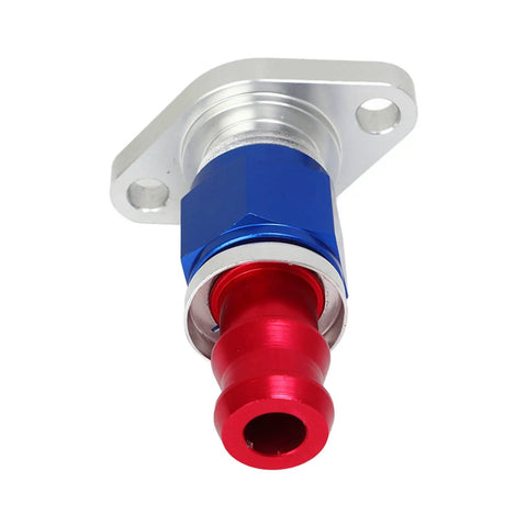 Heavy Duty Turbo Oil Drain Flange Kit Made From High Strength Steel For T3 T4 GT Series With Gasket And Screws To Stop Ooil Leaks And Boost Engine Performance For Your Car, blue and red