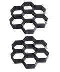 Hexagon Pavement Molds 2 Pack Reusable Walkway Path Maker for Concrete Pavers, black plastic, hexagonal shape