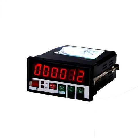 Dead On Precision Automatic Reset Length Meter With Rotary Encoder Measuring Wheel displaying digital count for fabric tracking.