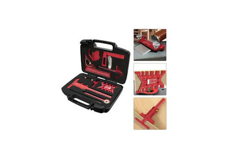 Pro Grade Woodworking Measuring And Scribing Tool Set In Aluminum Alloy, 9 Or 10 Piece Precision Layout Kit With Durable Storage Box