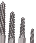 Cr-Mo Steel Screw Extractor Kit 5-Piece Fine Teeth Tool Set For Stripped Broken Rusty Bolts And Damaged Screws Heavy Duty Removal Gear For Garage Pros four sizes