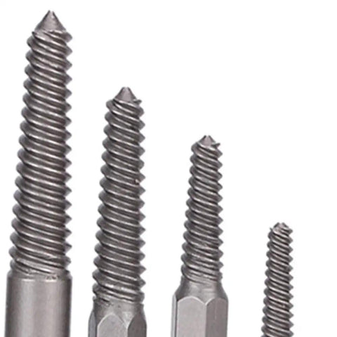 Cr-Mo Steel Screw Extractor Kit 5-Piece Fine Teeth Tool Set For Stripped Broken Rusty Bolts And Damaged Screws Heavy Duty Removal Gear For Garage Pros four sizes