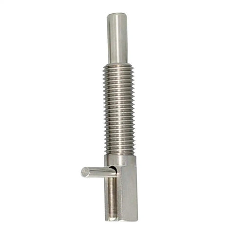 Heavy Duty Stainless Steel Retractable Indexing Plunger Pin With L Handle For Bullseye Workholding Jigs and Fixtures. Side view.