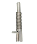 Kickass Heavy Duty Stainless Steel Retractable Indexing Plunger Pin With Tough L Handle For Precision Workholding And Industrial Jig Fixtures M6 M8 M10 M12 M16 Sizes side view showing threaded shaft and locking mechanism.