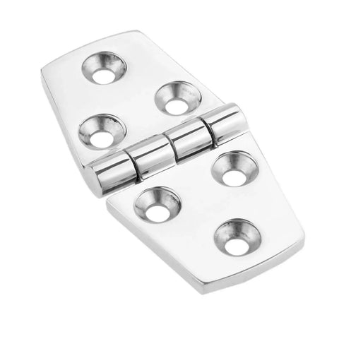 316 Stainless Steel Boat Flush Door Hinges 3 Inch 38x76mm in silver showing mounting holes and smooth finish