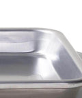Side view of a Quarter Sheet Pan for Home and Pro Kitchens, Commercial Grade Aluminum Bakeware, showing 1 inch deep edge