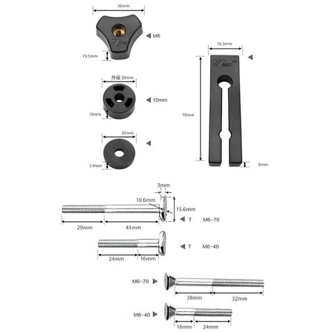 Extended 160mm Double Feather Boards Deliver Rock Solid Grip For Table Saw Router Band Saw T Slot Miter Track No Sweat Setup Made From Tough Plastic Locks Down Hard For Killer Woodworking Results, includes screws and fitting tools.