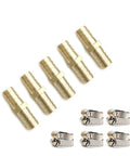 Five Pack Brass Garden Hose Connectors For Half Inch Hoses With Stainless Steel Clamps Hose Mender Kit For Quick Repair And Leak Proof Extended Connections