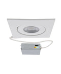 24 Pack 4 Inch Square Adjustable LED Recessed Lights, Pivot Gimbal Design, 9W Output Hits 700 Lumens, 5 Selectable Warmth Levels, IC Rated Seal Keeps Airflows Tight, Durable White Frame, Universal 120 To 277V Support, top view.