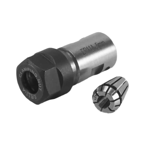 Top Tier One Piece Motor Shaft Collet Chuck Spindle Extension Rod for Milling Machines and Lathes, with clamping nut and collet.
