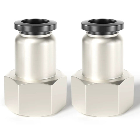 Push To Connect Pneumatic Female Straight Fittings For One Quarter Inch Tube OD And Three Eighth Inch NPT Thread PCF N3 Pack Of Two