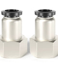 Female Straight Push To Connect Pneumatic Fittings One Quarter Inch Tube Outer Diameter To One Quarter Inch NPT Thread Copper And Plastic Air Fittings Pack Of Two