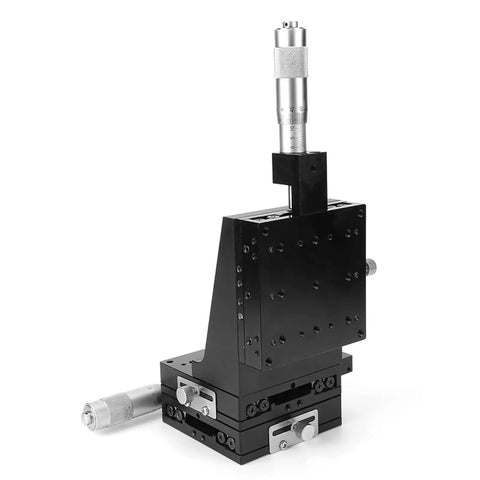 XYZ 3 Axis Manual Linear Positioning Stage 80 By 80 mm Lab Sliding Stage Table With Linear Motion Vertical Lift And Micrometer Fine Tuning