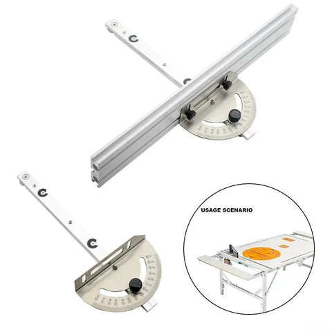 Pro-Grade Router Sled Accessory Kit With Angle Ruler, Guide Rail, Backer, And Track Stopper for woodworking projects
