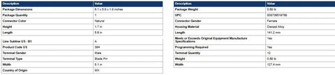 Product specifications for Fuel Pump Power Control Module For Cadillac ATS 2016 Through 2019 And Chevy Silverado 2019