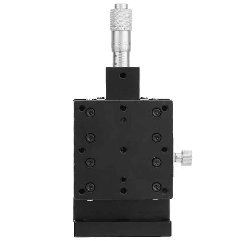 60x60mm Linear Stage XY Translation Stage with Single Linear Guide Sliding Track for Optical Waveguide Alignment, front view