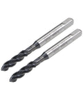 M5 x 0.8 Spiral Flute Tap For Metric Threads With HSS Nitriding Coated Finish, Right Hand Cut, Round Shank, Square End, 2 Pack