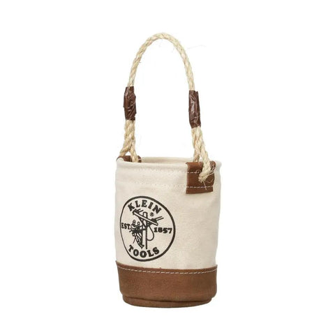 Compact Mini Tool Bucket With Leather Bottom And Reinforced Rope Handle For Small Jobs All Purpose Utility Pouch And Nuts And Bolts Bag