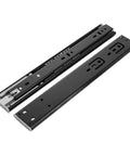 Pair of Silent Drawer Slides for Easy Glide Side Mount Three Section Adjustable 25 to 50 cm Black Rails for Cabinets and Dressers
