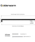 Diagram showing Five Pack Black Stainless Steel Cabinet Pulls For 18 Inch Drawer Cabinets with dimensions and screws