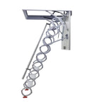 Smooth Operator Electric Attic Ladder With Rock Solid Armrests Pull Down Retractable Loft Staircase Telescoping Ceiling Hatchway Heavy Duty No Fuss Quick Setup 70X120Cm with a fully extended ladder.