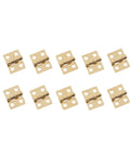 Vintage Brass Cabinet Hinges Set 50 Pieces Small 8x10mm Hinges For Drawers Jewelry Boxes Tiny Chests Wooden Cases Cabinets And Closets DIY Furniture Hardware Tarnish Resistant Smooth Operation