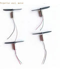 Replacement Mini Quadcopter Propeller Set With 20 Props For Small And Medium Drones Including 35mm 37mm 42mm 46mm Blades 0.8mm Shaft Individually Packaged Red 46mm Variant Easy Swap For UAVs, black propellers shown attached to motors on white background.