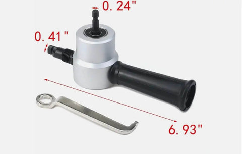 Sheet Metal Cutter Nibbler Double Head Cutting Tool For Power Drill DIY Friendly with wrench, ergonomic handle, 360 degree adjustable