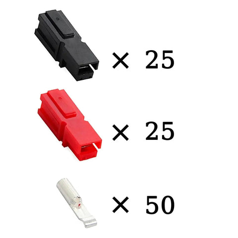 Heavy Duty Anderson Style SB30 Plug 30A DC Battery Connector 600V Quick Connect For UPS Solar And Electric Vehicle Builds, featuring black and red connectors.