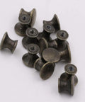 10 Pcs Vintage Bronze Drawer Pull Handles Zinc Alloy Mini Metal Knobs for cabinets, jewelry boxes, and gift cases in a pile