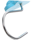 Close-up of blue heart pendant on shower curtain hook from Heart Pendant Shower Curtain Hooks 12 Piece Set Retro Resin Rod Hangers