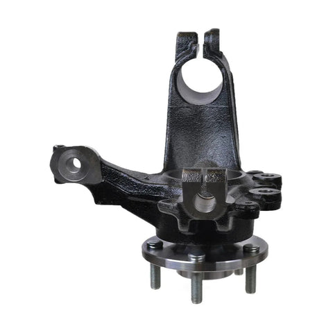 Front view of Front Steering Knuckle And Wheel Bearing Hub Assembly Replacement For 2012 2018 Ford Focus 2 Piece Set Keeping Alignment Tight Smooth Steering And Solid Handling