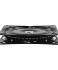 Rock Solid 6X6 Inch Swivel Plates For Bar Stools And Dining Chairs 6 Pack Black Steel flat top view with smooth spin action