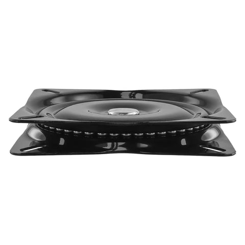 Rock Solid 6X6 Inch Swivel Plates For Bar Stools And Dining Chairs 6 Pack Black Steel flat top view with smooth spin action
