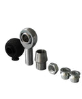 Built Tough Single Rod End Rose Joint Kit featuring heavy duty rubber boots, precision lock nut, and multiple metal fittings.