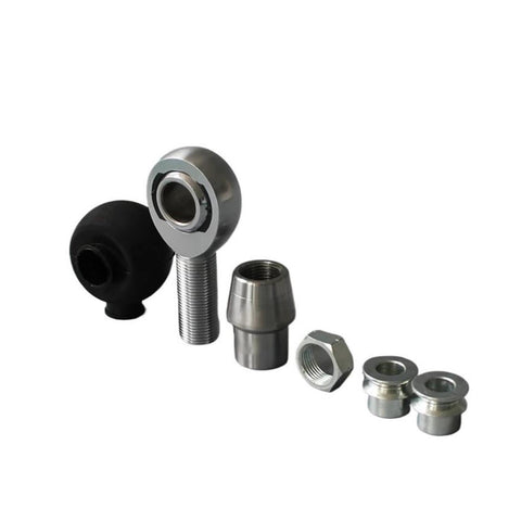 Built Tough Single Rod End Rose Joint Kit featuring heavy duty rubber boots, precision lock nut, and multiple metal fittings.