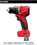 M18 Compact Brushless 1/2" Drill/Driver for Compact 2-Tool Combo Kit with Brushless Impact Driver and Wrench Boss Gear for Demanding Jobs Epic Shop Essential.