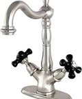 Vessel Sink Faucet With Deck Plate And Six And A Half Inch Spout Reach Brushed Nickel Finish Deck Mount For One Or Three Hole Install