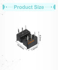 80 Pcs DIP IC Socket Adapters Kit With 7.62mm Row Pitch And 6 Pin ICs, 2.54mm Pitch For Breadboard Projects And PCB Design, size diagram