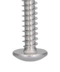 Close-up of a single screw from the 200 Pcs Self Tapping Screws Kit 304 Stainless Steel Cross Self Drilling Screws For Wood Metal And Plastic