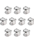 Ultra Heavy Duty Zinc Alloy Glass Shelf Brackets 10 Pack Rock Solid Peg Clamps, zinc peg clamps for glass shelf support.