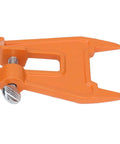 Portable Compact 5.1 Inch Chain Filing Vise With Dual Lock System For Chainsaw Sharpening in orange iron alloy.