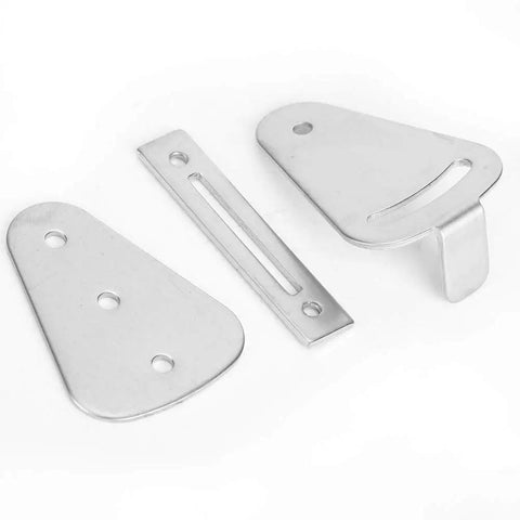 Tarnish-Proof Stainless Steel Barn Door Lock Kit With No Fuss Easy Install For Sliding Barn Doors And Hanging Rails Includes 3 Metal Sheets 4 Gaskets And 5 Screws For A Solid Long Lasting Lock Up. stainless steel locking plates and latch