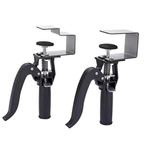 Quick Release Adjustable U Shaped Drawer Clamps For No Sweat Panel Install With Hella Secure Grip Smooth Woodworking Assembly Clips and Non Marring Mounting Hardware, set of 2 stainless steel clamps.