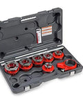 Exposed Ratchet Pipe Threader Kit One Half Inch To Two Inch NPT Dies Manual Ratcheting Threader With Carrying Case Ductile Iron
